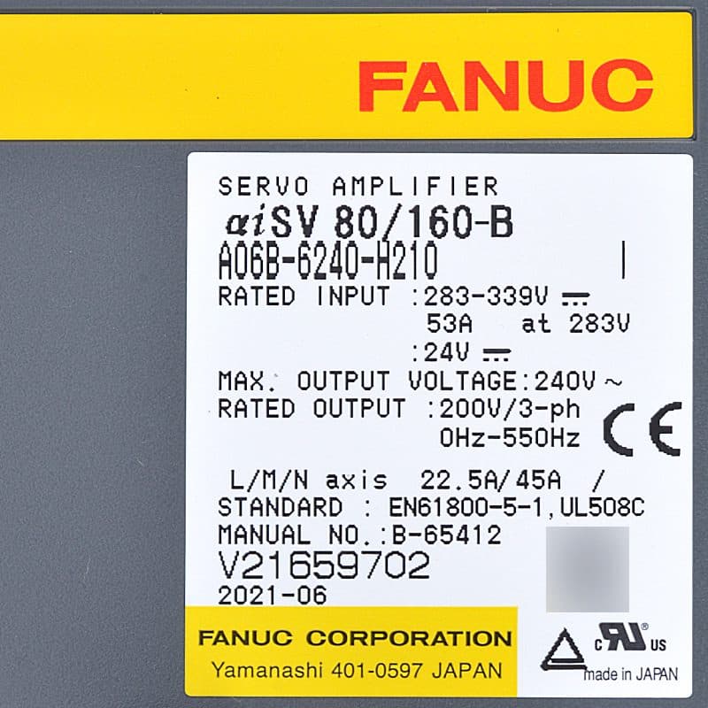 A06B-6240-H210 FANUC A06B-6240-H210 Servo Amplifier / Drive - Detail View | FANUC Servo Amplifier / Drive