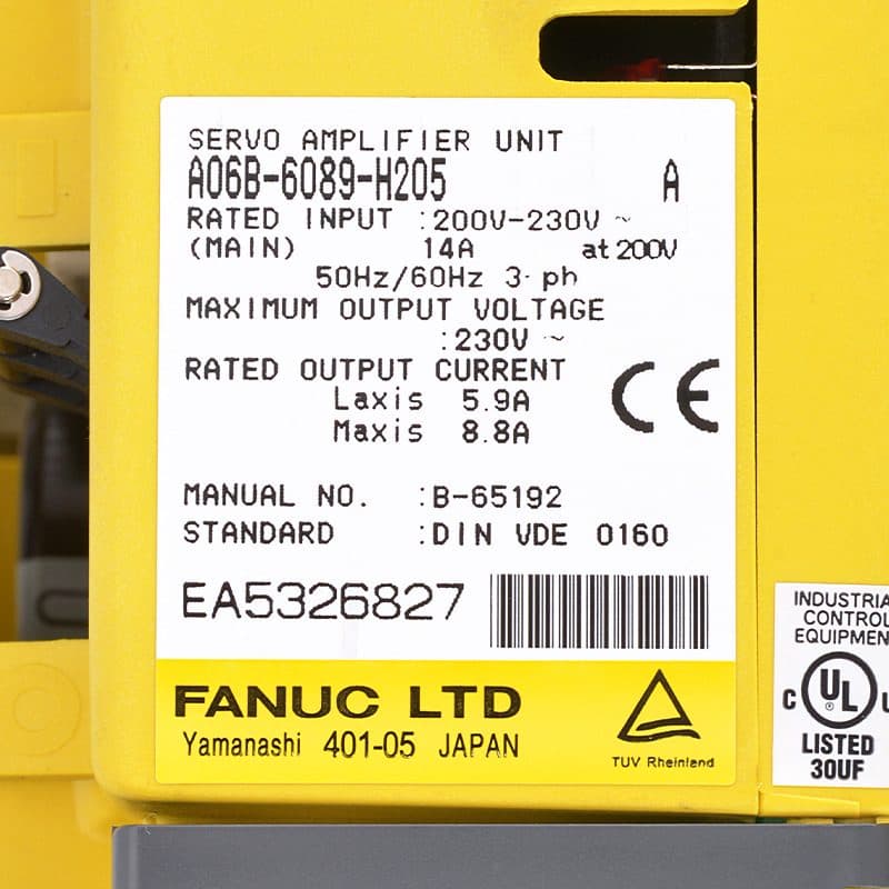 A06B-6089-H205 FANUC A06B-6089-H205 Servo Amplifier / Drive - View 3 | CNC Spare Part