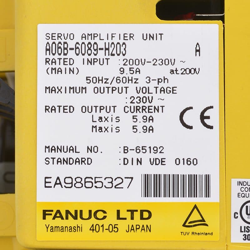 FANUC A06B-6089-H203 Servo Amplifier / Drive - A06B-6089-H203 | Professional FANUC Servo Amplifier / Drive Part | In Stock at Vibocnc