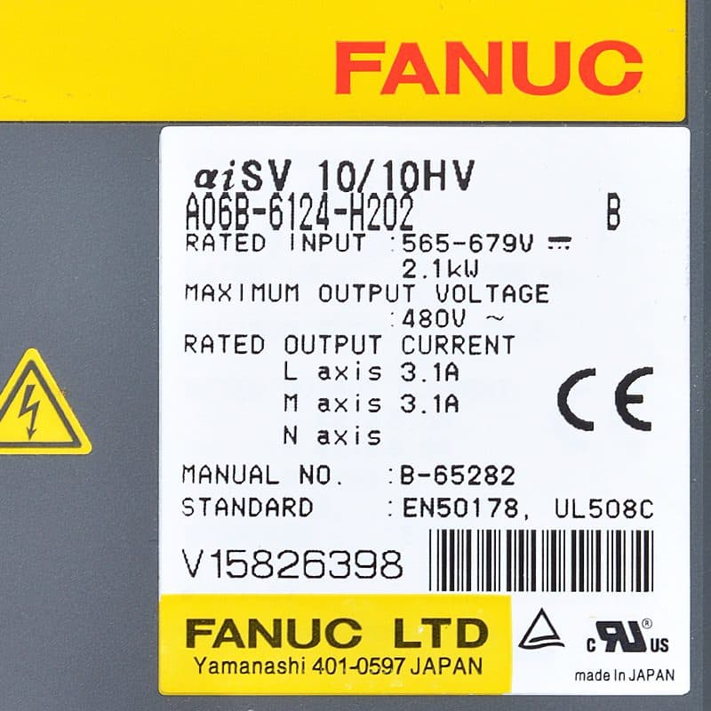 FANUC A06B-6124-H202 Servo Amplifier / Drive - A06B-6124-H202 | Professional FANUC Servo Amplifier / Drive Part | In Stock at Vibocnc
