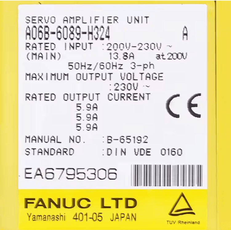 A06B-6089-H324 FANUC A06B-6089-H324 Servo Amplifier / Drive - View 4 | CNC Spare Part