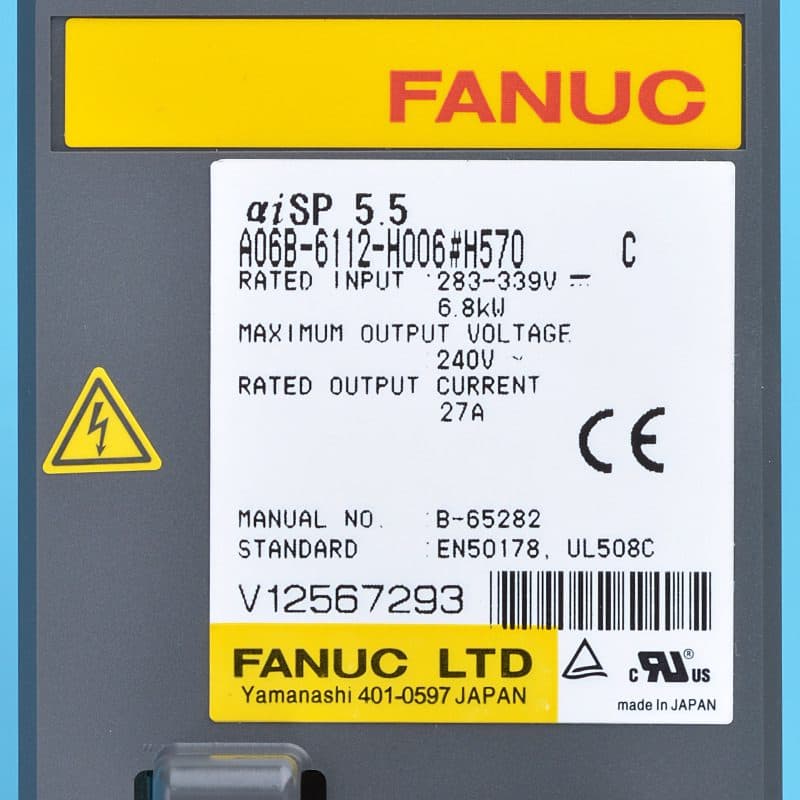 A06B-6112-H006 FANUC A06B-6112-H006 Servo Amplifier / Drive - Detail View | FANUC Servo Amplifier / Drive