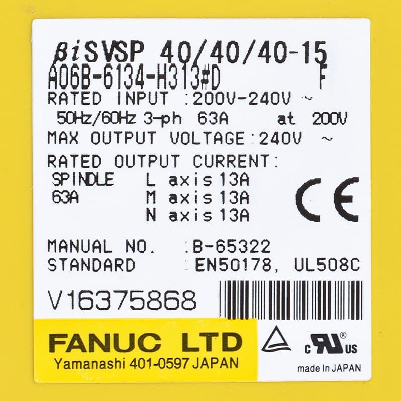 A06B-6134-H313#D FANUC A06B-6134-H313#D Servo Amplifier / Drive - View 4 | CNC Spare Part