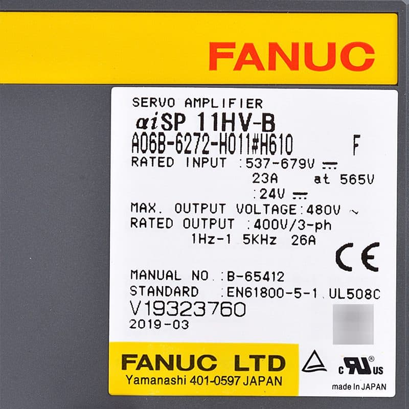 A06B-6272-H011 FANUC A06B-6272-H011 Servo Amplifier / Drive - Detail View | FANUC Servo Amplifier / Drive