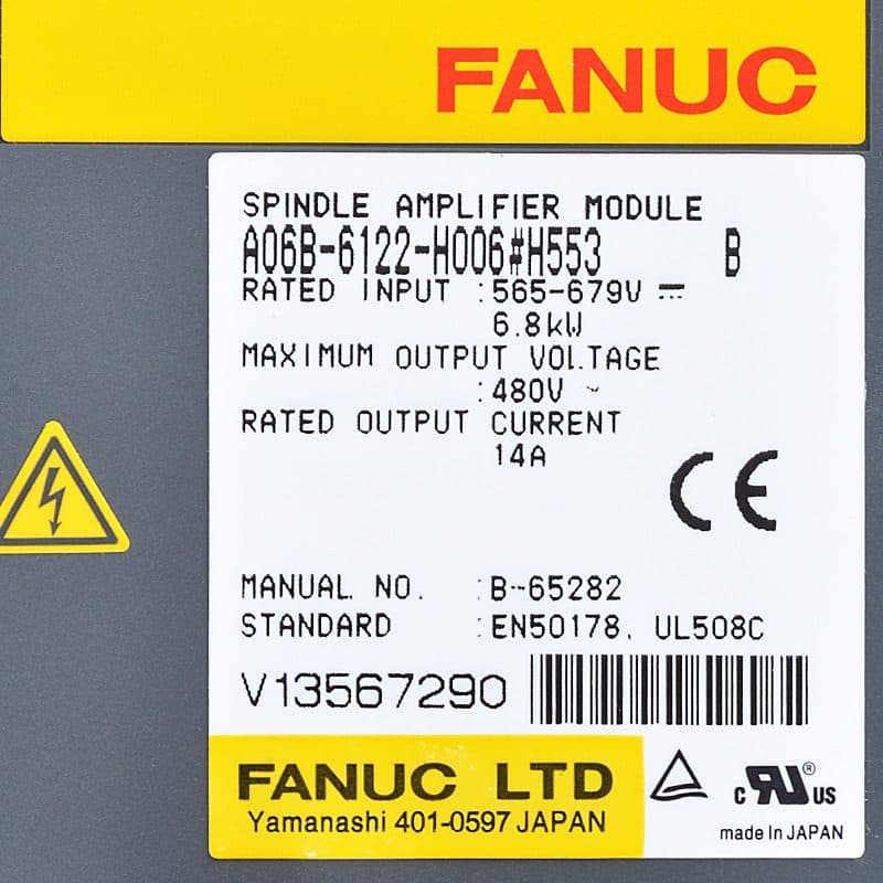 A06B-6122-H006 FANUC A06B-6122-H006 Servo Amplifier / Drive - Detail View | FANUC Servo Amplifier / Drive
