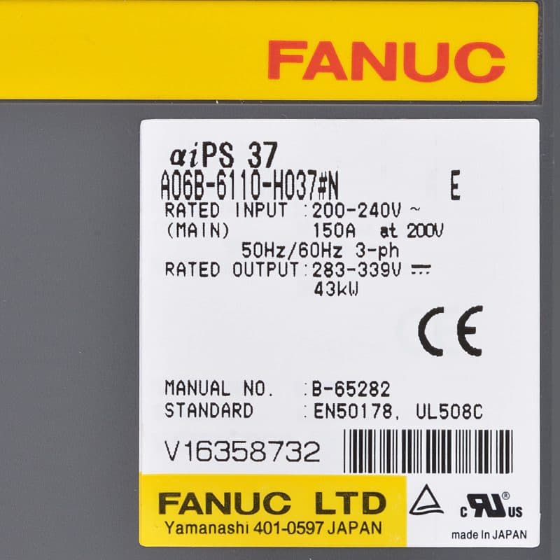 A06B-6110-H037 FANUC A06B-6110-H037 Servo Amplifier / Drive - Detail View | FANUC Servo Amplifier / Drive