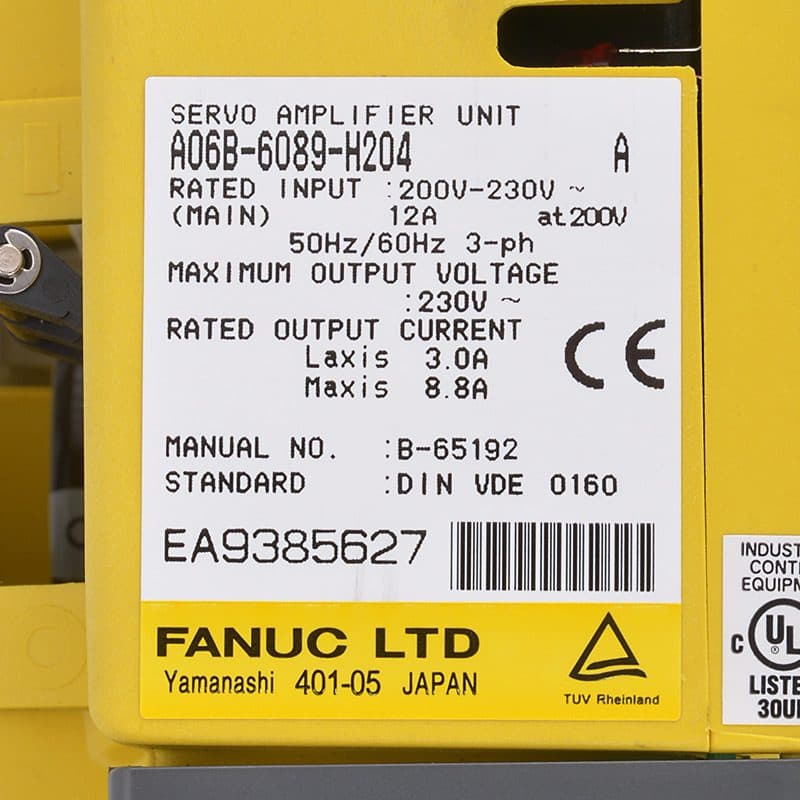 A06B-6089-H204 FANUC A06B-6089-H204 Servo Amplifier / Drive - View 4 | CNC Spare Part