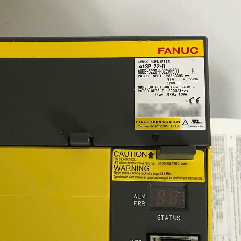 A06B-6220-H022 FANUC A06B-6220-H022 Servo Amplifier / Drive - Detail View | FANUC Servo Amplifier / Drive