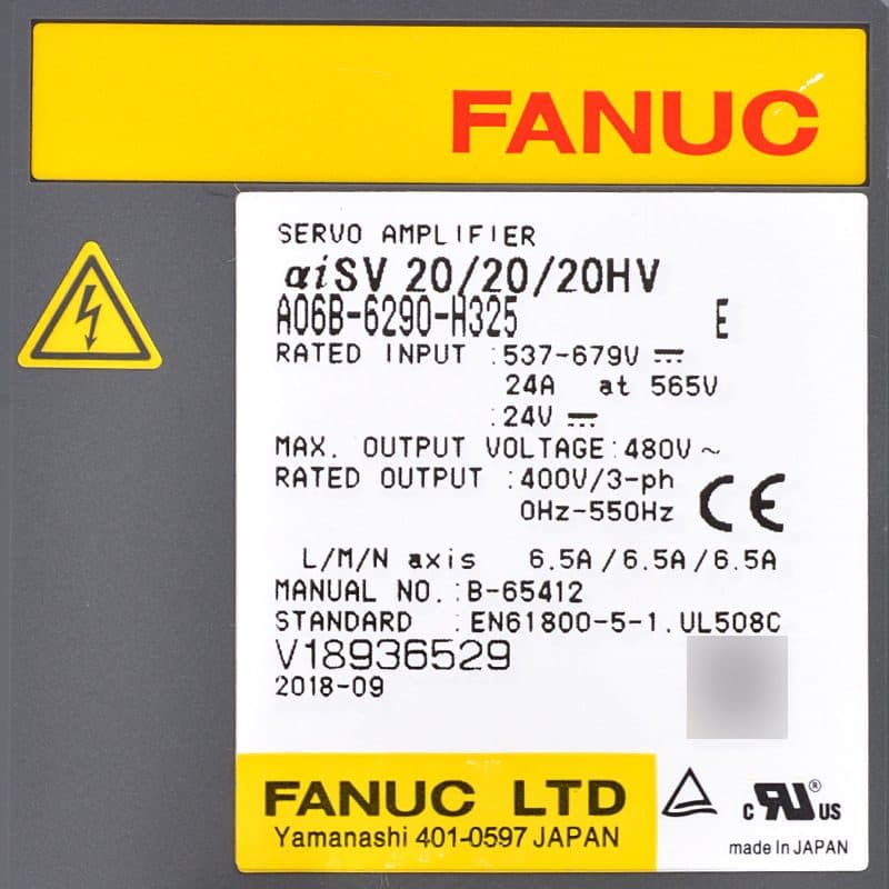 A06B-6290-H325 FANUC A06B-6290-H325 Servo Amplifier / Drive - Detail View | FANUC Servo Amplifier / Drive