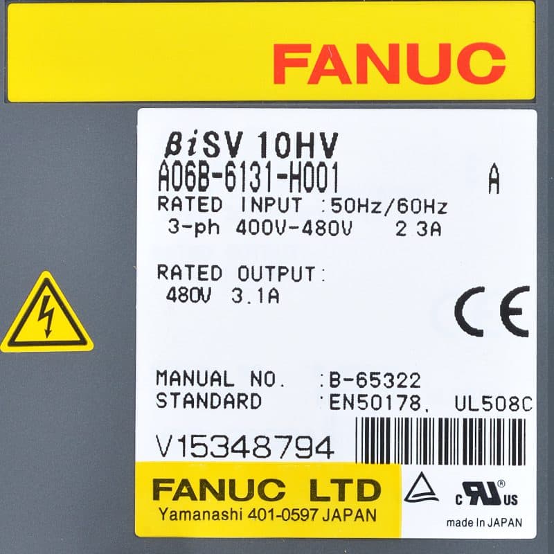 A06B-6131-H001 FANUC A06B-6131-H001 Servo Amplifier / Drive - Detail View | FANUC Servo Amplifier / Drive