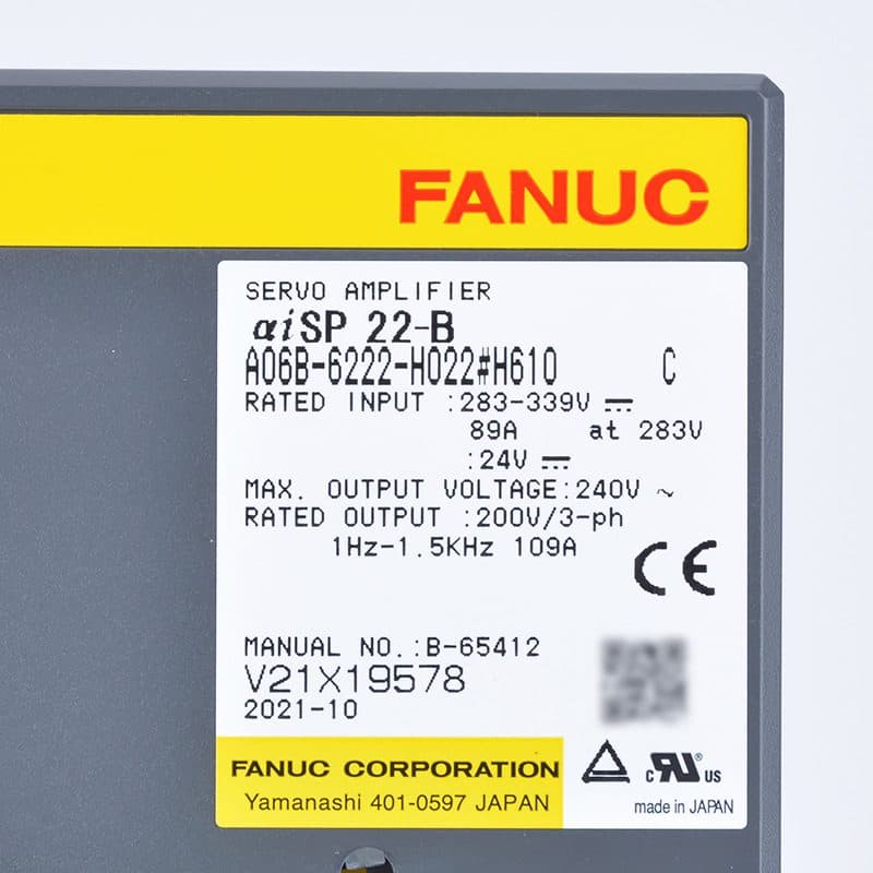 A06B-6222-H022 FANUC A06B-6222-H022 Servo Amplifier / Drive - Detail View | FANUC Servo Amplifier / Drive