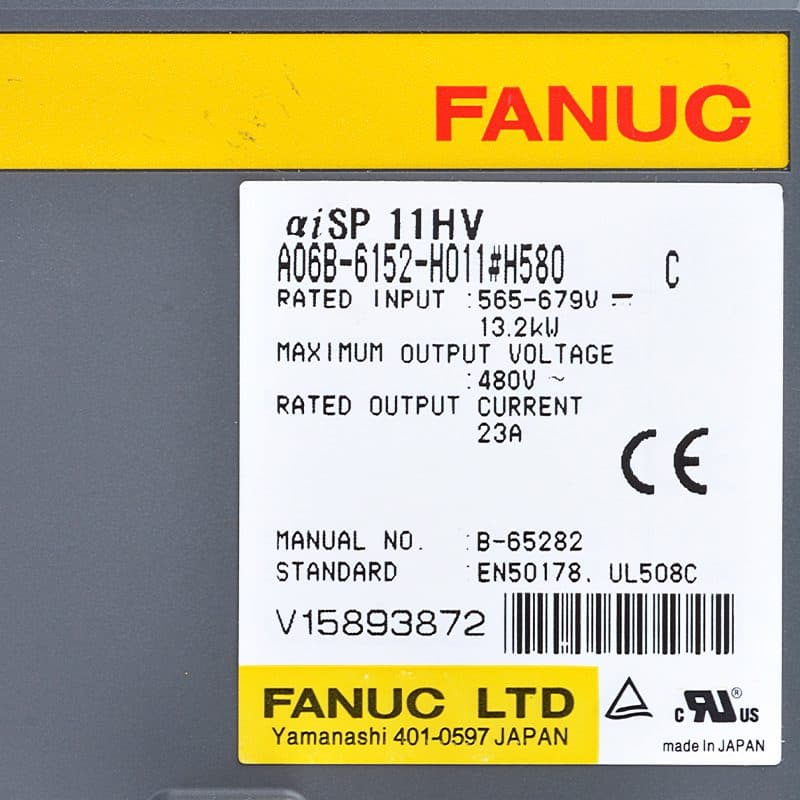 A06B-6152-H011 FANUC A06B-6152-H011 Servo Amplifier / Drive - Detail View | FANUC Servo Amplifier / Drive