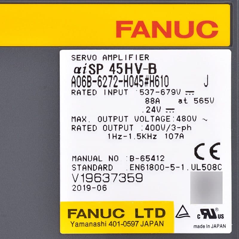 A06B-6272-H045 FANUC A06B-6272-H045 Servo Amplifier / Drive - Detail View | FANUC Servo Amplifier / Drive