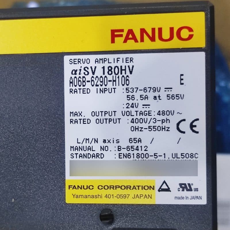 A06B-6290-H106 FANUC A06B-6290-H106 Servo Amplifier / Drive - Detail View | FANUC Servo Amplifier / Drive
