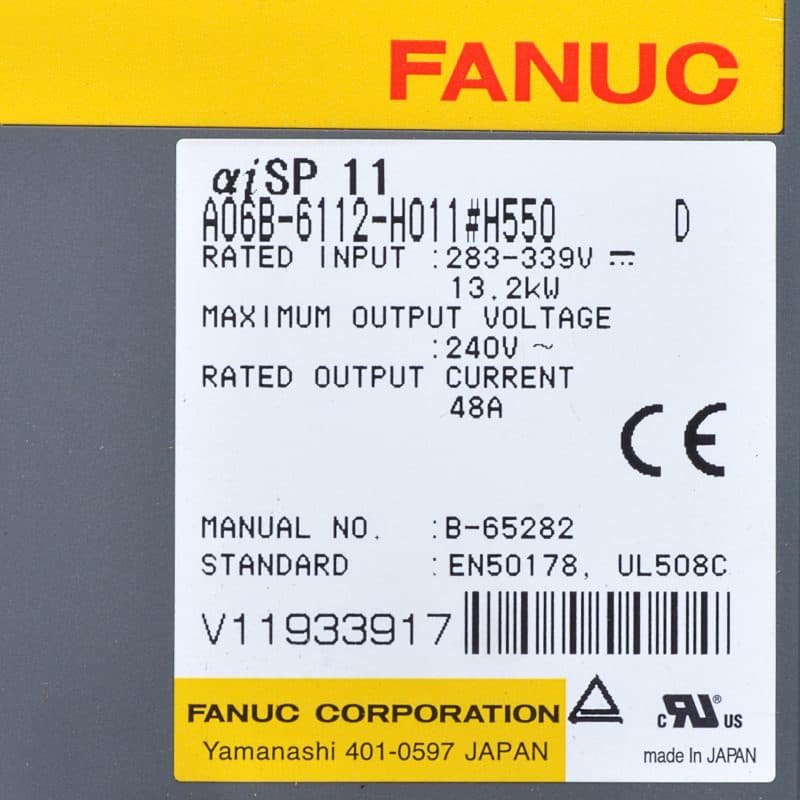 A06B-6112-H011 FANUC A06B-6112-H011 Servo Amplifier / Drive - Detail View | FANUC Servo Amplifier / Drive