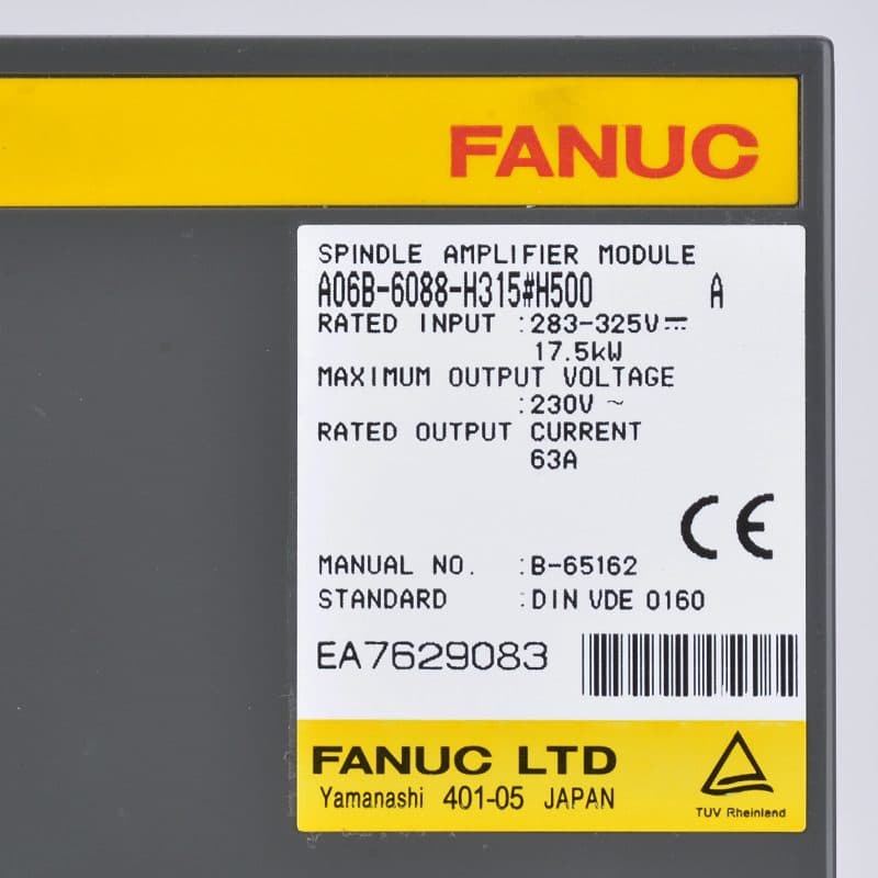 A06B-6088-H315#H500 FANUC A06B-6088-H315#H500 Servo Amplifier / Drive - Detail View | FANUC Servo Amplifier / Drive