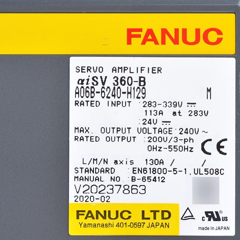 A06B-6240-H129 FANUC A06B-6240-H129 Servo Amplifier / Drive - View 3 | CNC Spare Part
