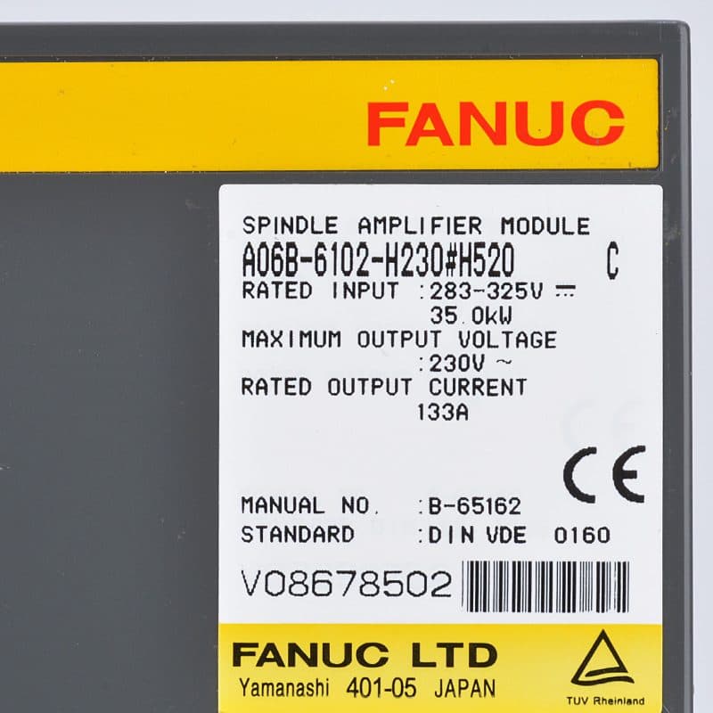 A06B-6102-H230#H520 FANUC A06B-6102-H230#H520 Servo Amplifier / Drive - Detail View | FANUC Servo Amplifier / Drive