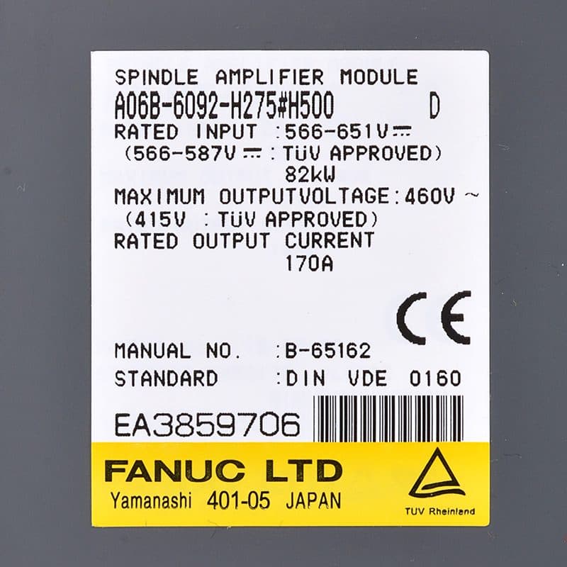 A06B-6092-H275 FANUC A06B-6092-H275 Spindle Amplifier / Drive - View 3 | CNC Spare Part
