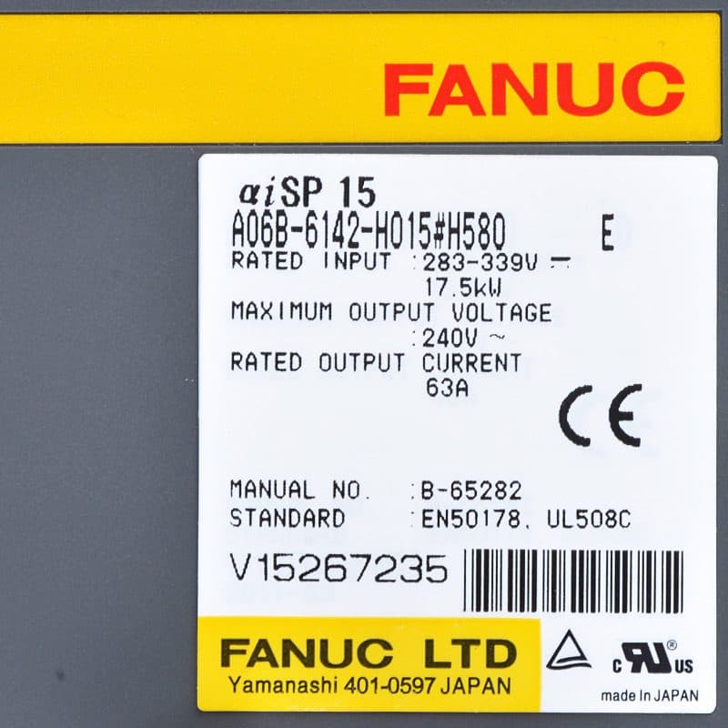 A06B-6142-H015 FANUC A06B-6142-H015 Servo Amplifier / Drive - Detail View | FANUC Servo Amplifier / Drive
