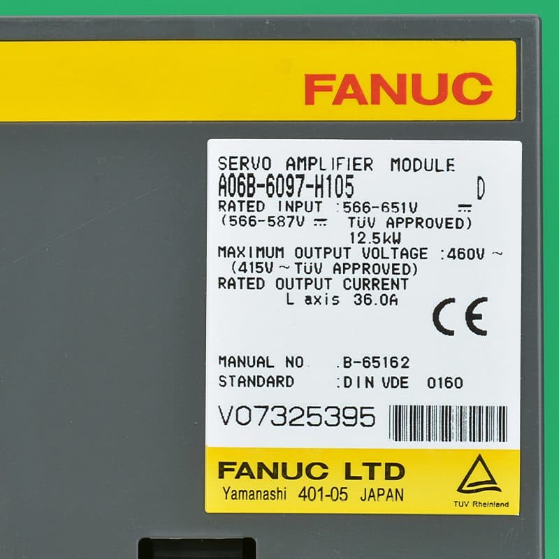 A06B-6097-H105 FANUC A06B-6097-H105 Servo Amplifier / Drive - Detail View | FANUC Servo Amplifier / Drive