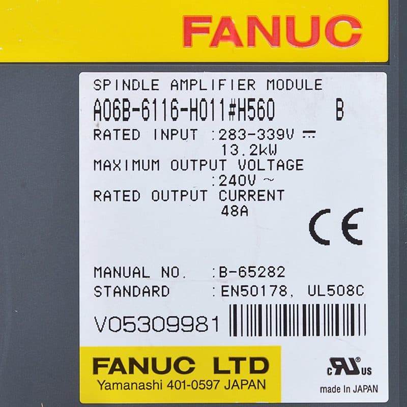 A06B-6116-H011 FANUC A06B-6116-H011 Servo Amplifier / Drive - Detail View | FANUC Servo Amplifier / Drive