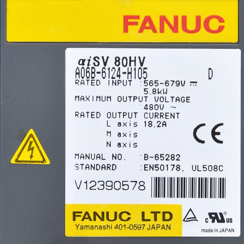 A06B-6124-H105 FANUC A06B-6124-H105 Servo Amplifier / Drive - View 3 | CNC Spare Part