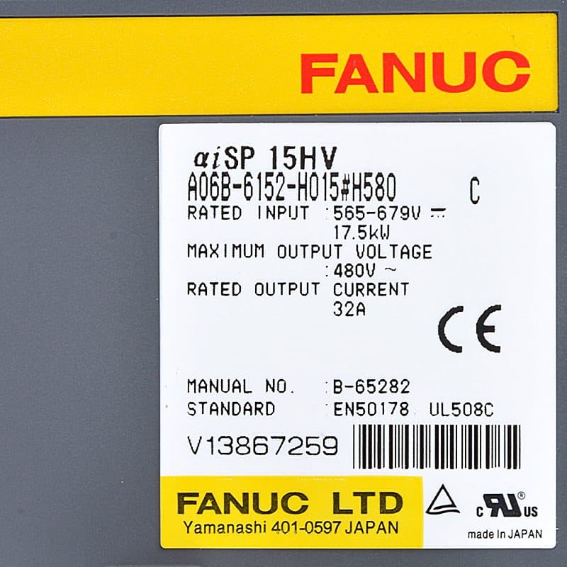 A06B-6152-H015 FANUC A06B-6152-H015 Servo Amplifier / Drive - Detail View | FANUC Servo Amplifier / Drive