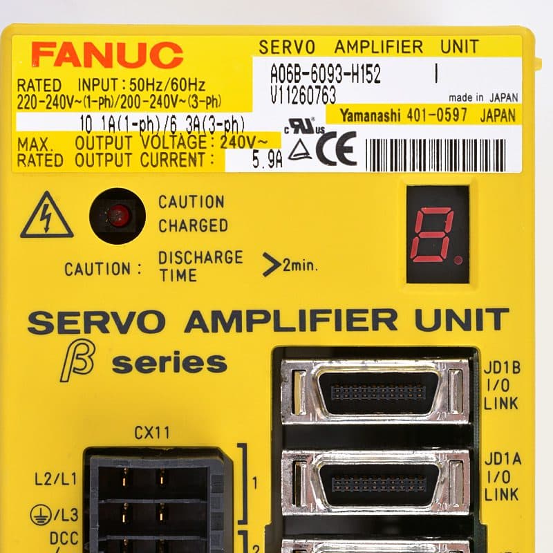 A06B-6093-H152 FANUC A06B-6093-H152 Servo Amplifier / Drive - Detail View | FANUC Servo Amplifier / Drive