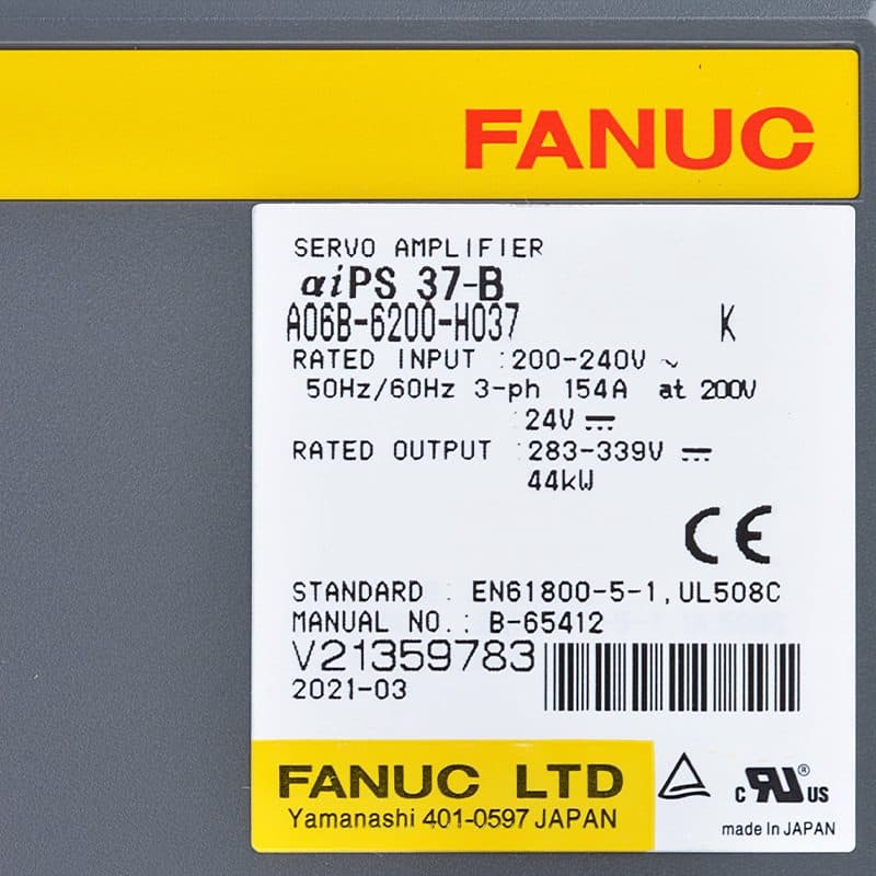 A06B-6200-H037 FANUC A06B-6200-H037 Servo Amplifier / Drive - Detail View | FANUC Servo Amplifier / Drive