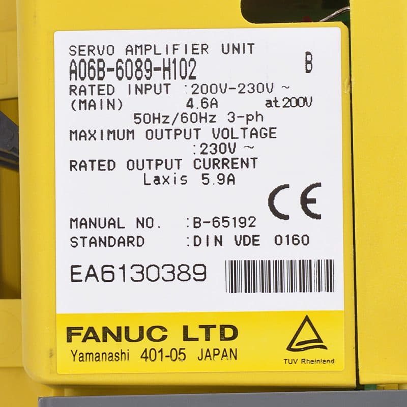 A06B-6089-H102 FANUC A06B-6089-H102 Servo Amplifier / Drive - View 3 | CNC Spare Part