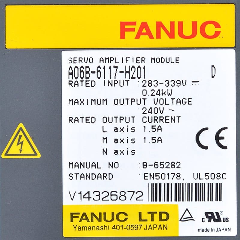 FANUC A06B-6117-H201 Servo Amplifier / Drive - A06B-6117-H201 | Professional FANUC Servo Amplifier / Drive Part | In Stock at Vibocnc