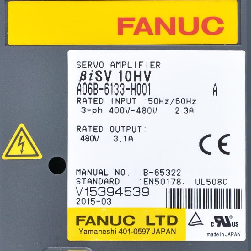 A06B-6133-H001 FANUC A06B-6133-H001 Servo Amplifier / Drive - Detail View | FANUC Servo Amplifier / Drive
