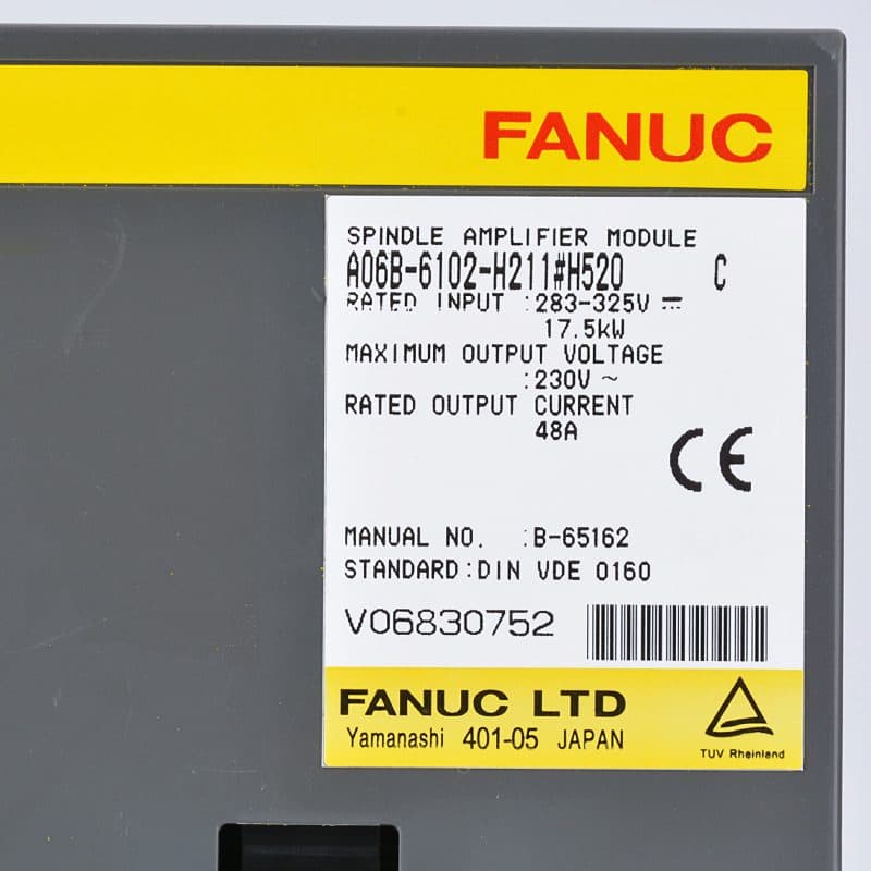 A06B-6102-H211#H520 FANUC A06B-6102-H211#H520 Servo Amplifier / Drive - View 5 | CNC Spare Part