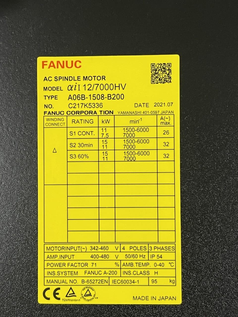 A06B-1508-B200 FANUC A06B-1508-B200 Spindle Motor - View 5 | CNC Spare Part