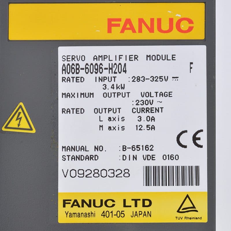 A06B-6096-H204 FANUC A06B-6096-H204 Servo Amplifier / Drive - View 4 | CNC Spare Part