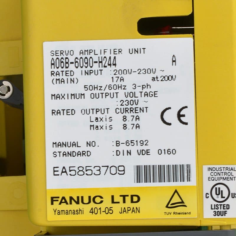 A06B-6090-H244 FANUC A06B-6090-H244 Servo Amplifier / Drive - Detail View | FANUC Servo Amplifier / Drive