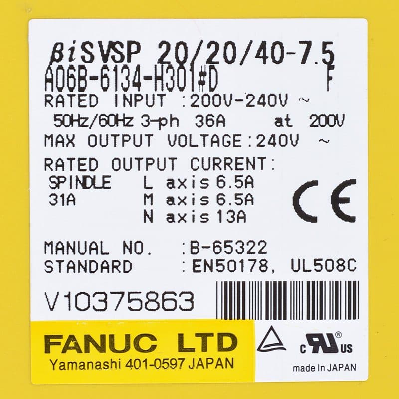 A06B-6134-H301#D FANUC A06B-6134-H301#D Servo Amplifier / Drive - View 3 | CNC Spare Part