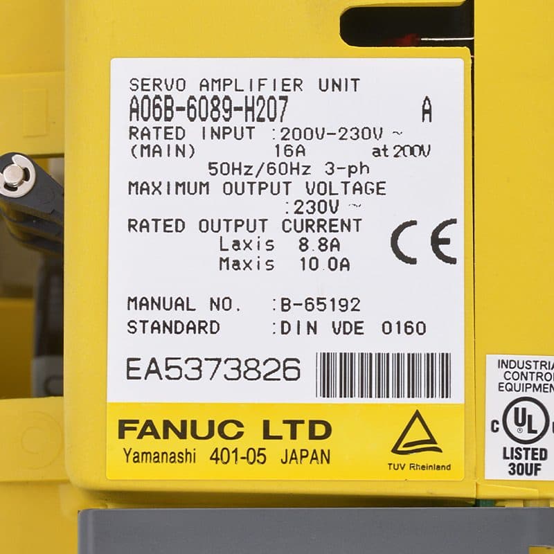 A06B-6089-H207 FANUC A06B-6089-H207 Servo Amplifier / Drive - Detail View | FANUC Servo Amplifier / Drive