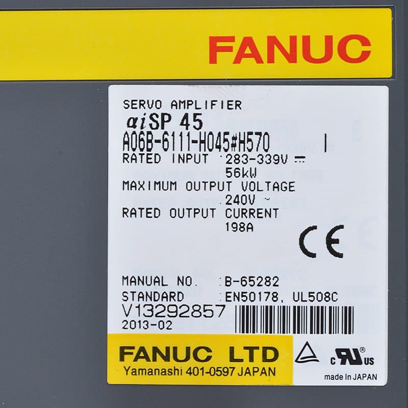 A06B-6111-H045 FANUC A06B-6111-H045 Servo Amplifier / Drive - Detail View | FANUC Servo Amplifier / Drive