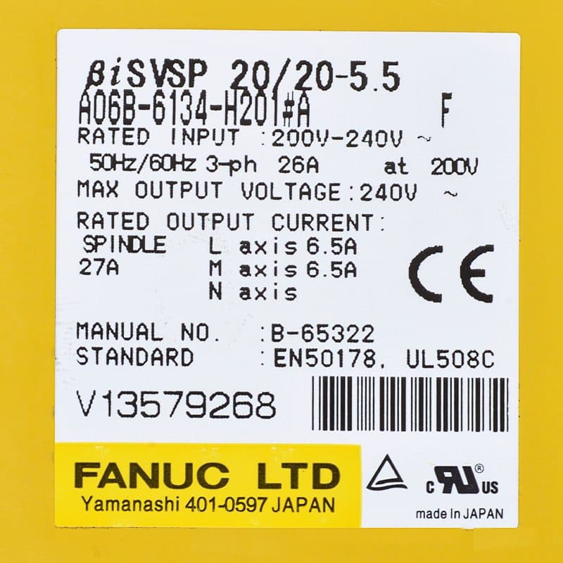 A06B-6134-H201#A FANUC A06B-6134-H201#A Servo Amplifier / Drive - View 3 | CNC Spare Part