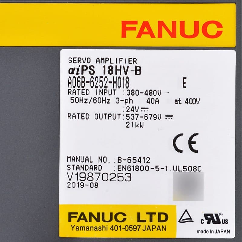 FANUC A06B-6252-H018 Servo Amplifier / Drive - A06B-6252-H018 | Professional FANUC Servo Amplifier / Drive Part | In Stock at Vibocnc